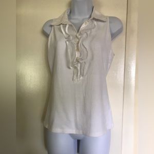 JONES NEW YORK SIGNATURE , size S white sleeveless, cotton + spandex woman’s top